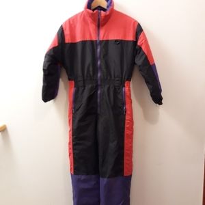 Vintage 80s ProSports Junior Colorblock One Piece Ski Suit Made in USA